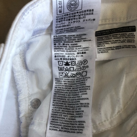 Levi’s White High Rise Skinny Jeans Size 29 - Picture 9 of 9